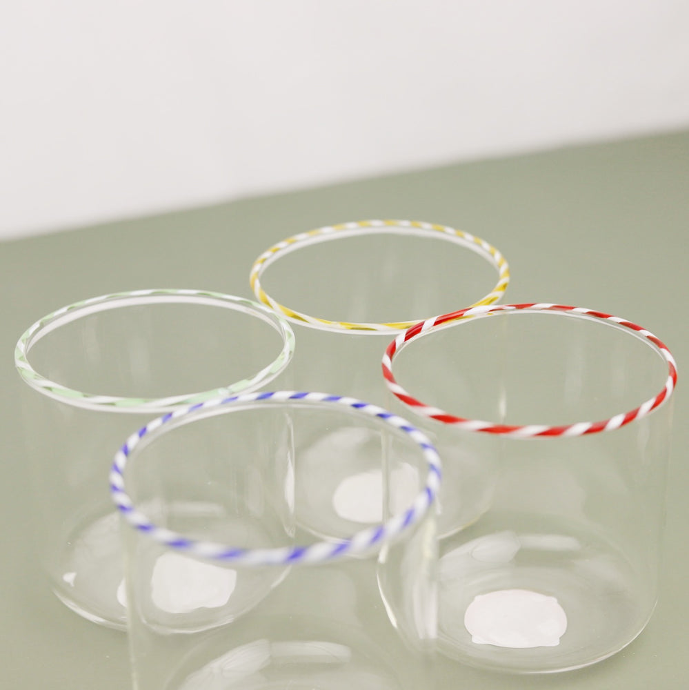 Striped Rim Holiday Glassware