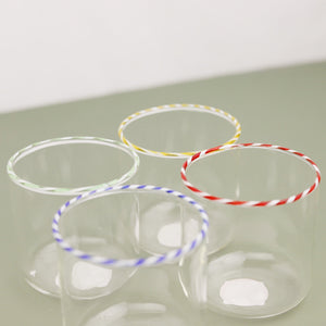 Striped Rim Holiday Glassware