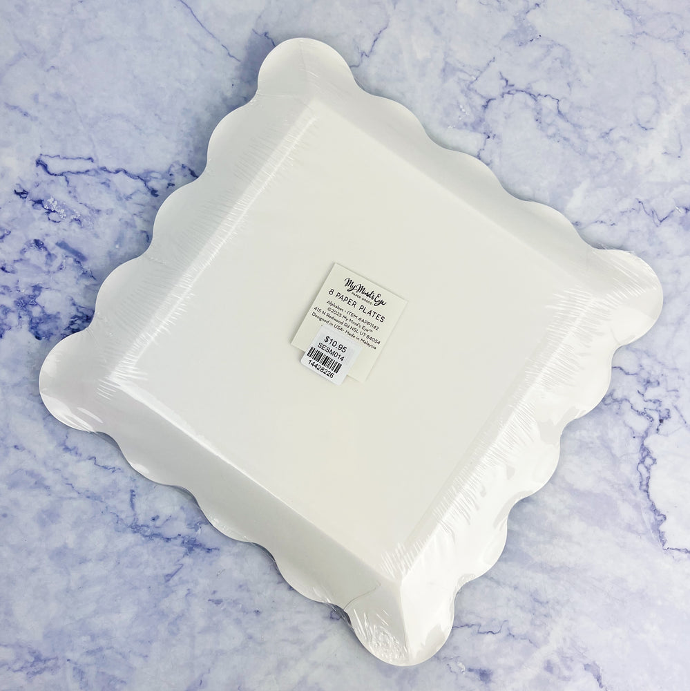 Alphabet Scalloped Plates