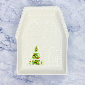 Stoneware Holiday House Dish