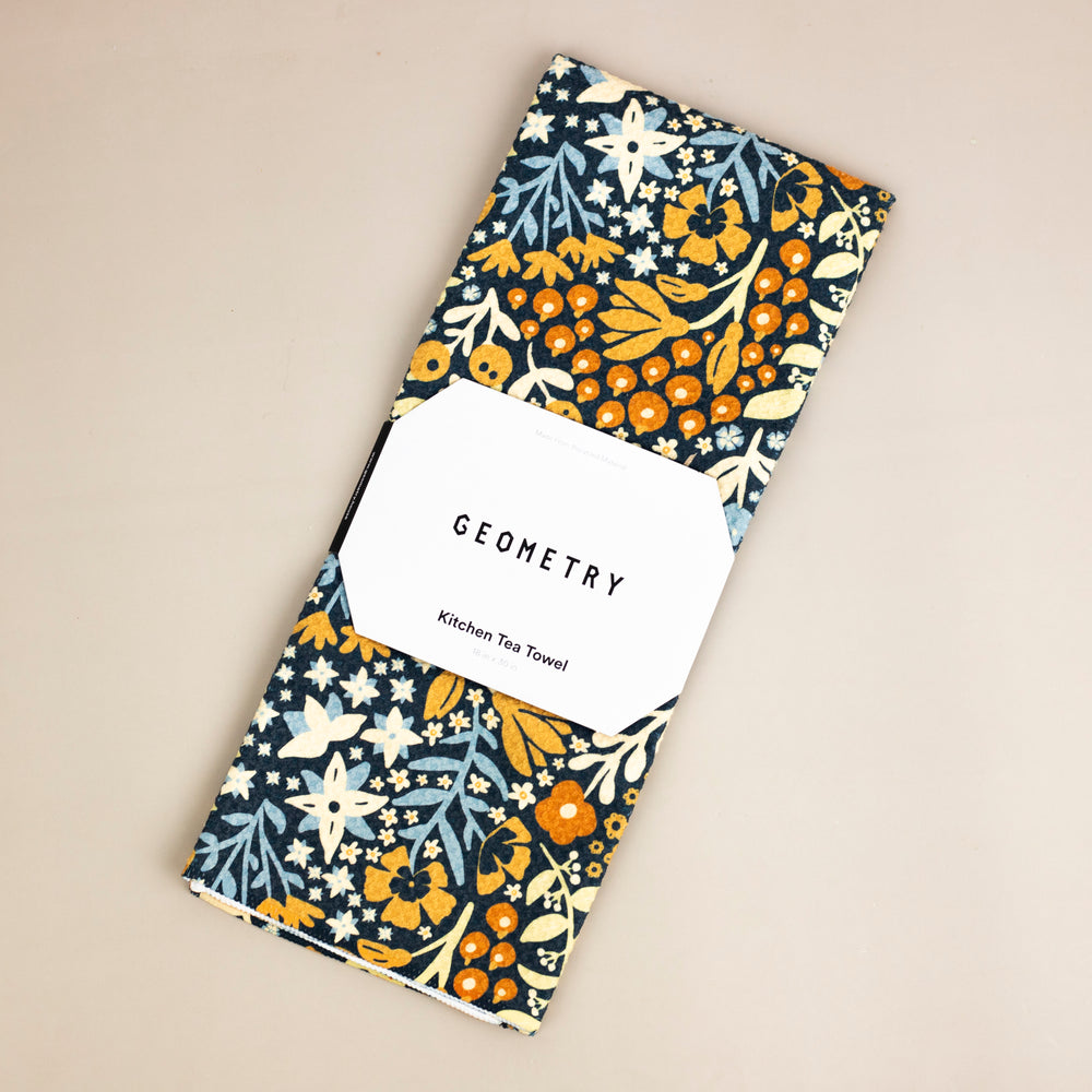 Harvest Flowers Recycled Tea Towel