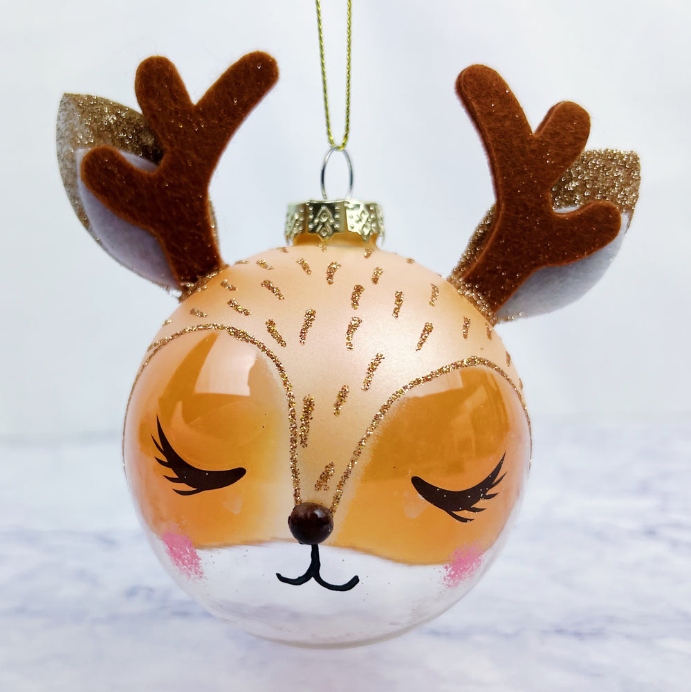 Glass Deer Ornament