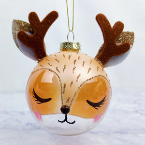 Glass Deer Ornament