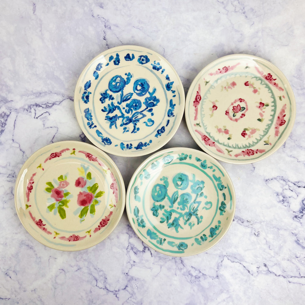 Dainty Floral Plates - Tulip Pink