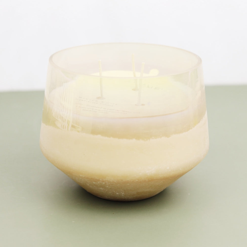 Winter White Baltic Glass Candle