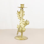 Metal Acorn and Leaves Taper Holder