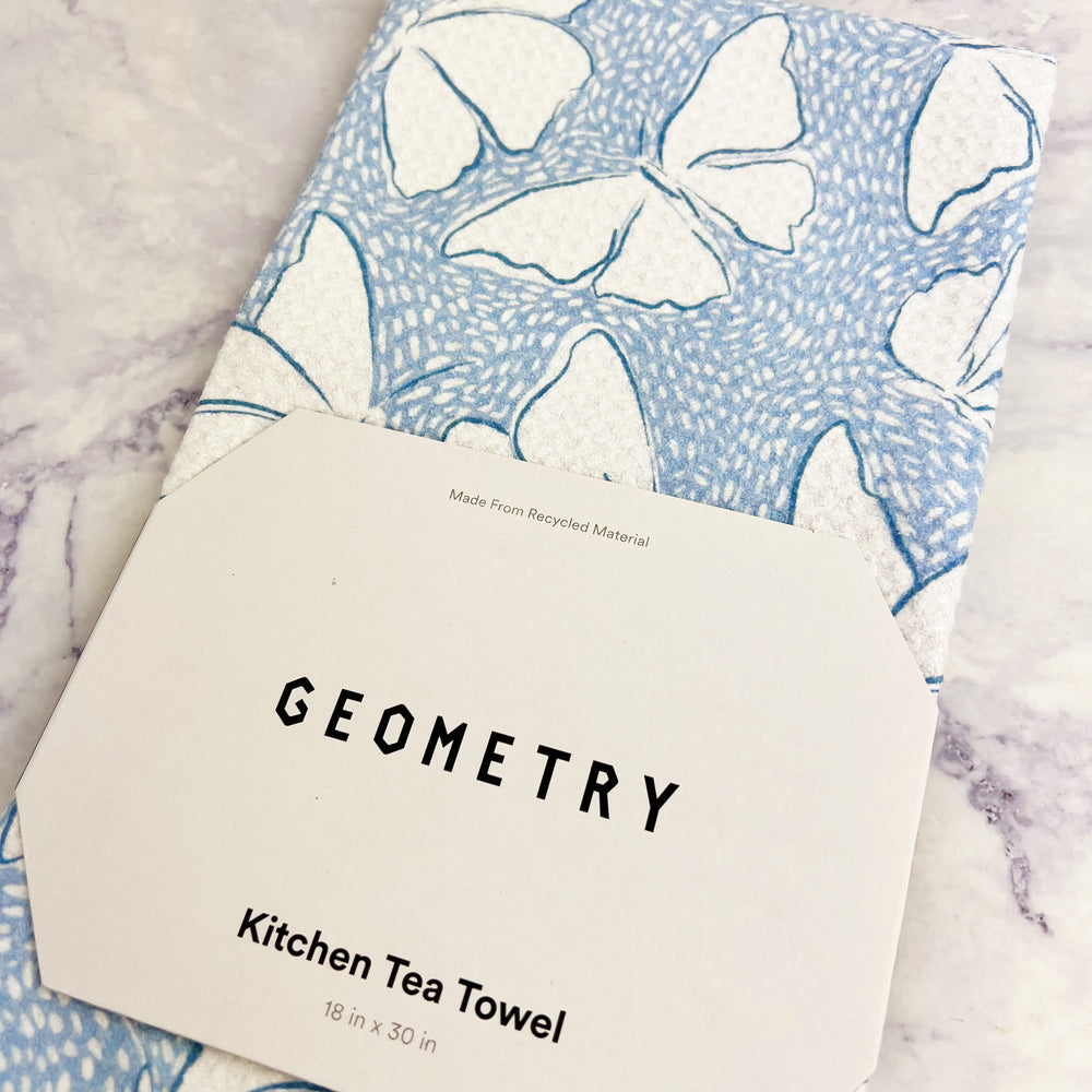 Fly Away Butterfly Recycled Tea Towel