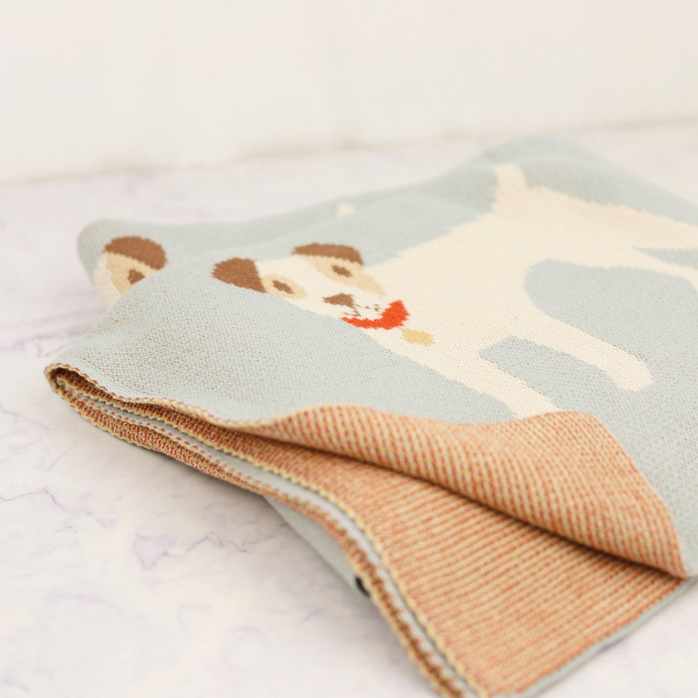 Cotton Baby Blanket with Dogs