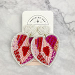 Beaded Heart Earrings