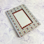 Striped Floral Paper Wrapped Picture Frame