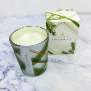 Fraser Fir Frosted Plaid Candle