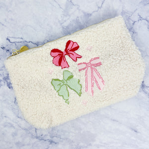 Fuzzy Bow Pouch