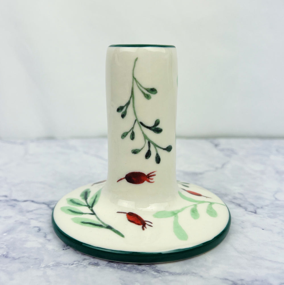 Twigs & Berries Stoneware Candle Holder