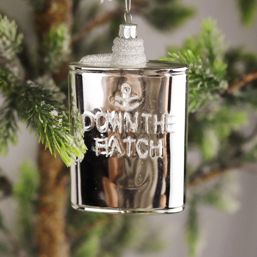 Silver Flask Ornament