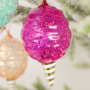 Glass Cotton Candy Ornament