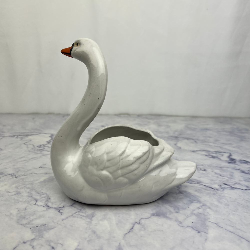 Stoneware Swan Planter