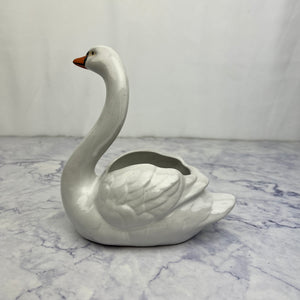 Stoneware Swan Planter