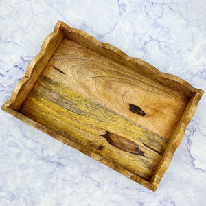 Scalloped Wood Tray