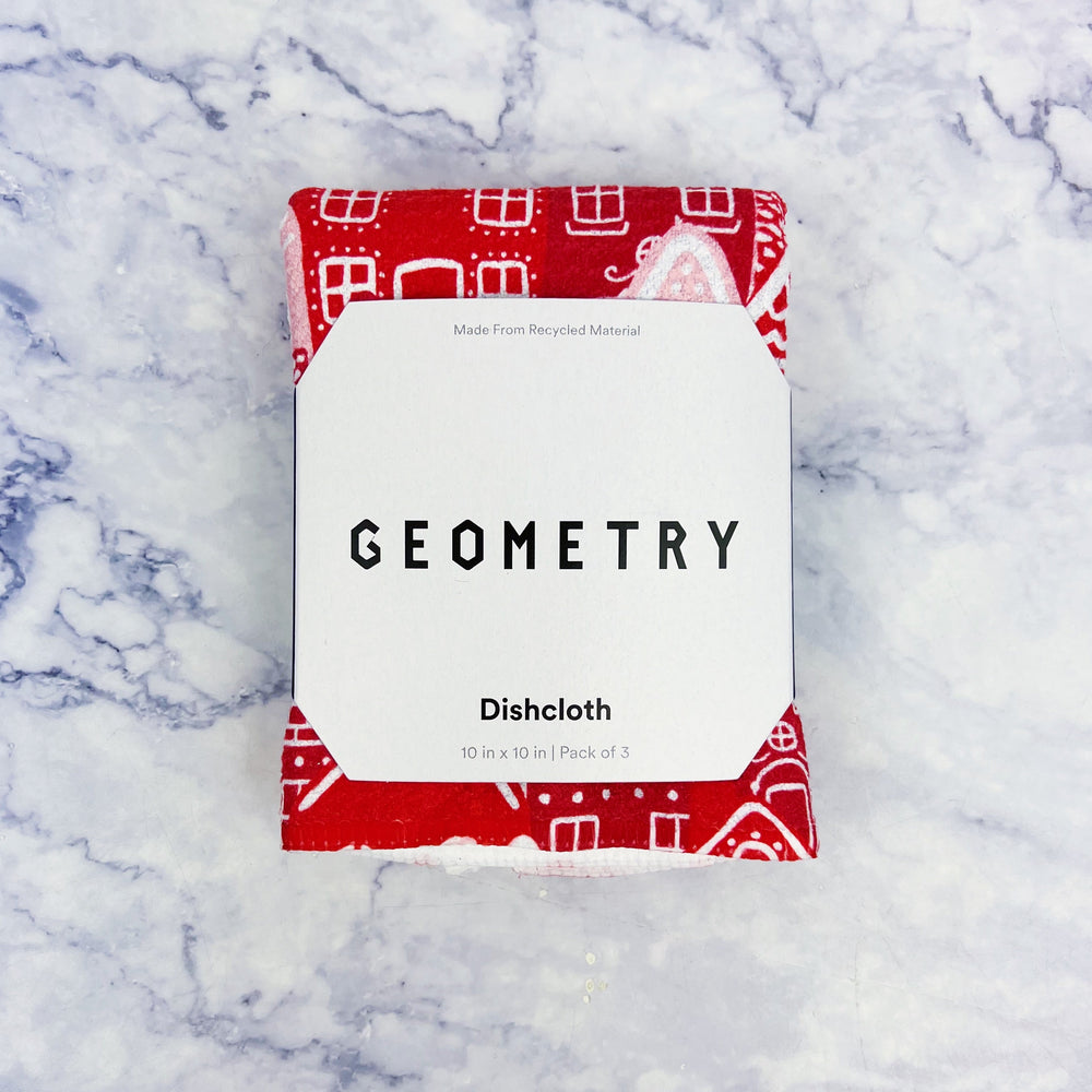 Festive Holiday Geometry Dishcloth Set