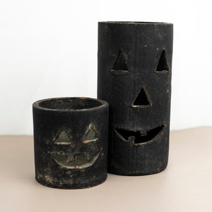 Tall Black Clay Jack-O-Lantern