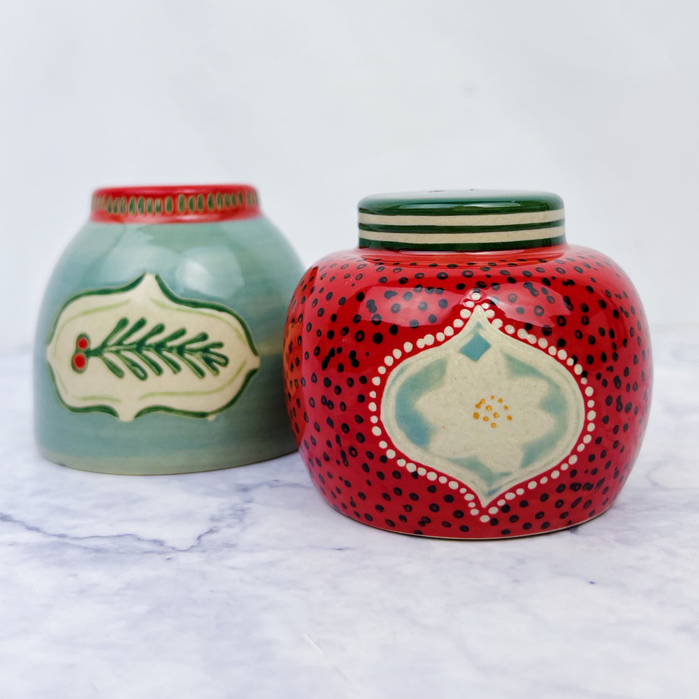 Holiday Folk Art Salt & Pepper Shakers