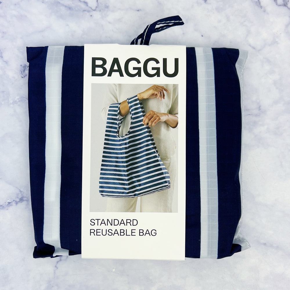 Navy Stripe Baggu Reusable Bag