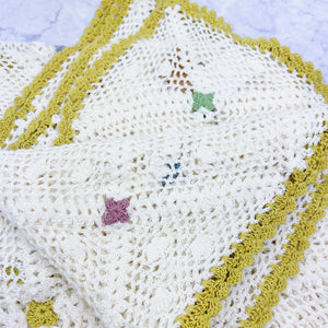 Recycled Cotton Crochet Diamond Throw