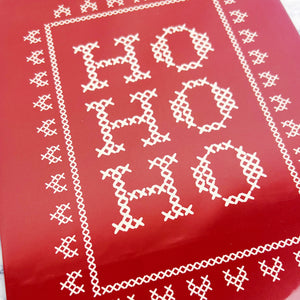 Ho Ho Ho Cross Stitch Art Print