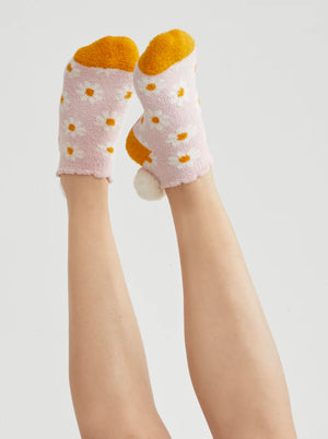 Daisy Pom Pom House Socks