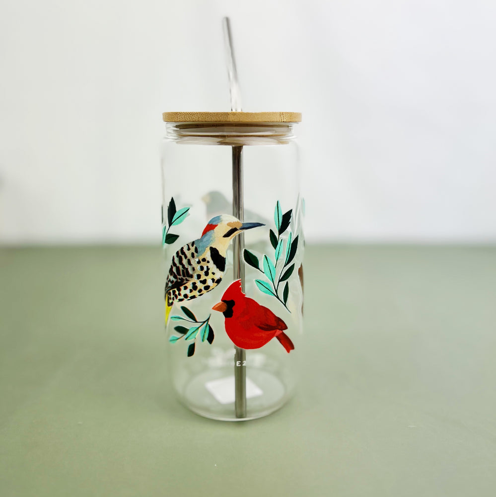 Feathered Friends Glass Cup
