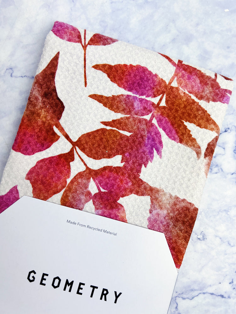 Watercolor Leaves Tea Towel
