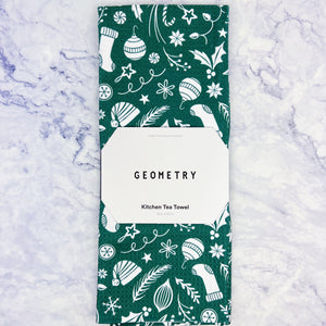 Festive Holiday Geometry Tea Towels