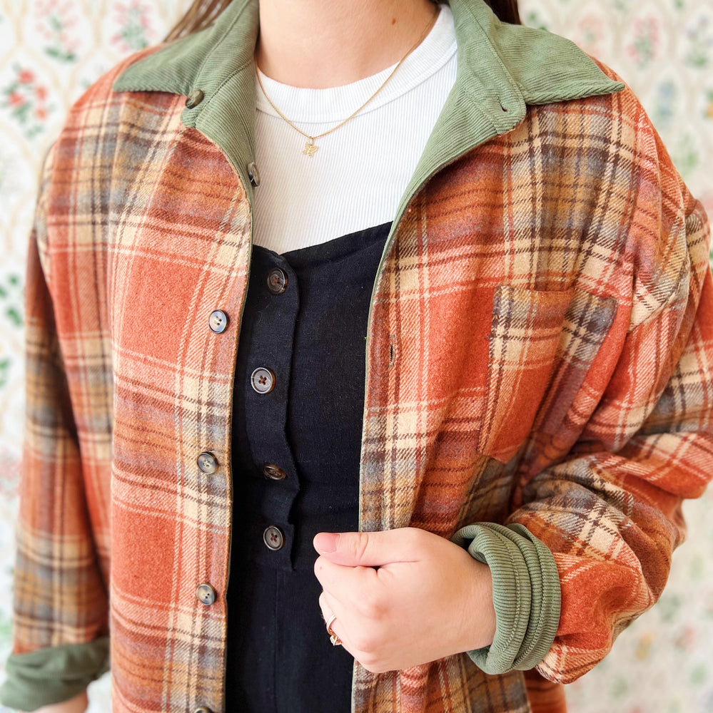 Reversible Plaid and Corduroy Button Down