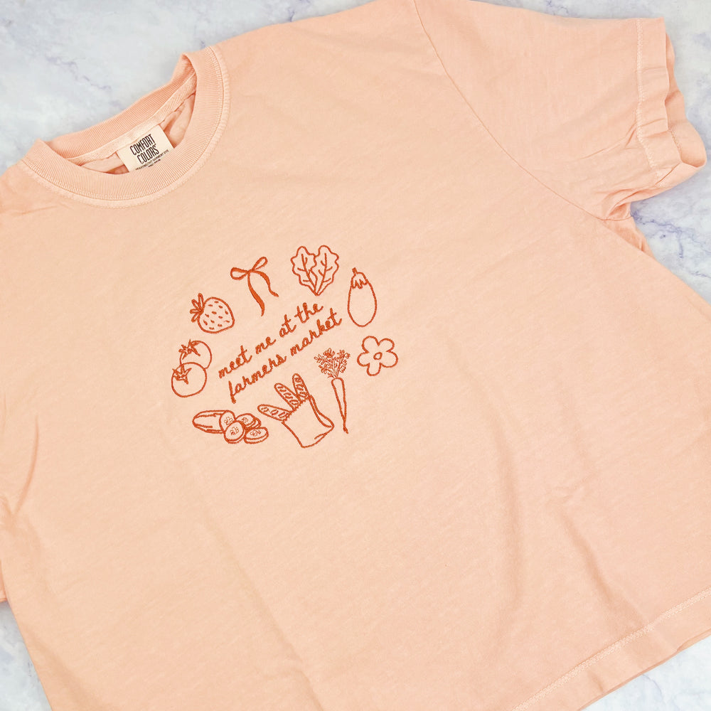 Meet Me At The Farmers' Market Crop Tee