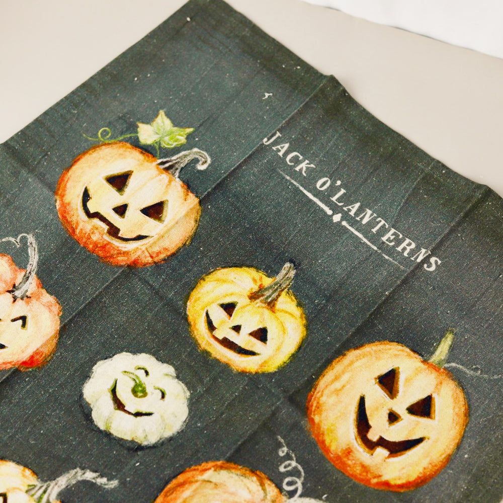 Jack O'Lantern Tea Towels - Cream