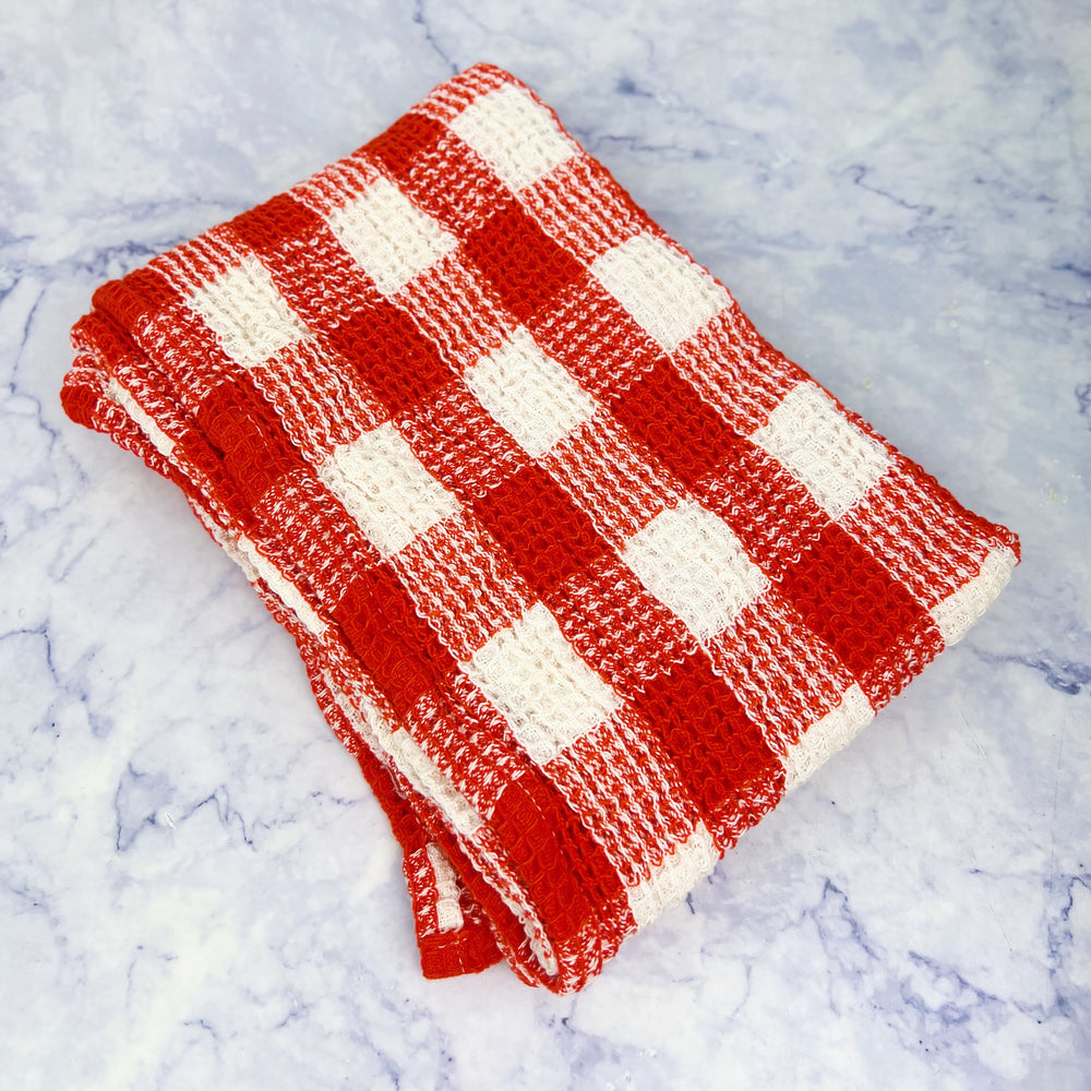 Cotton Waffle Weave Dish Towel - Green Apple