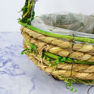 Moss and Straw Bunny Basket With Ears