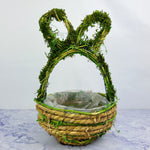 Moss and Straw Bunny Basket With Ears