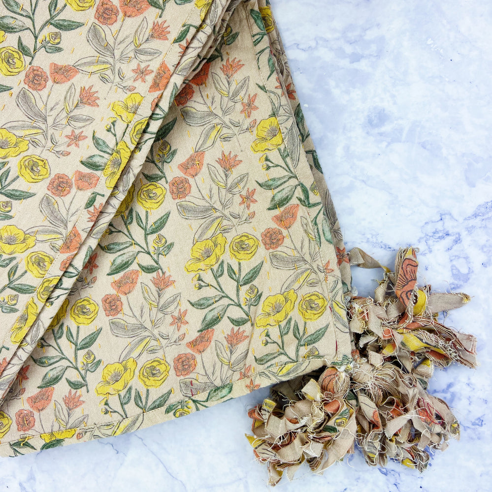 Toffee Floral Printed Throw