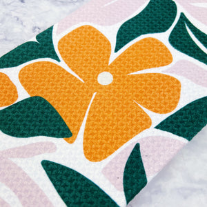 Modern Floral Recycled Tea Towel