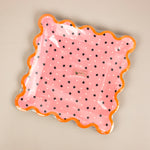 Starry Pink Scalloped Dinner Plate