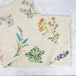 Embroidered Floral Table Runner
