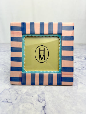 Stoneware Photo Frame - Pink Dots