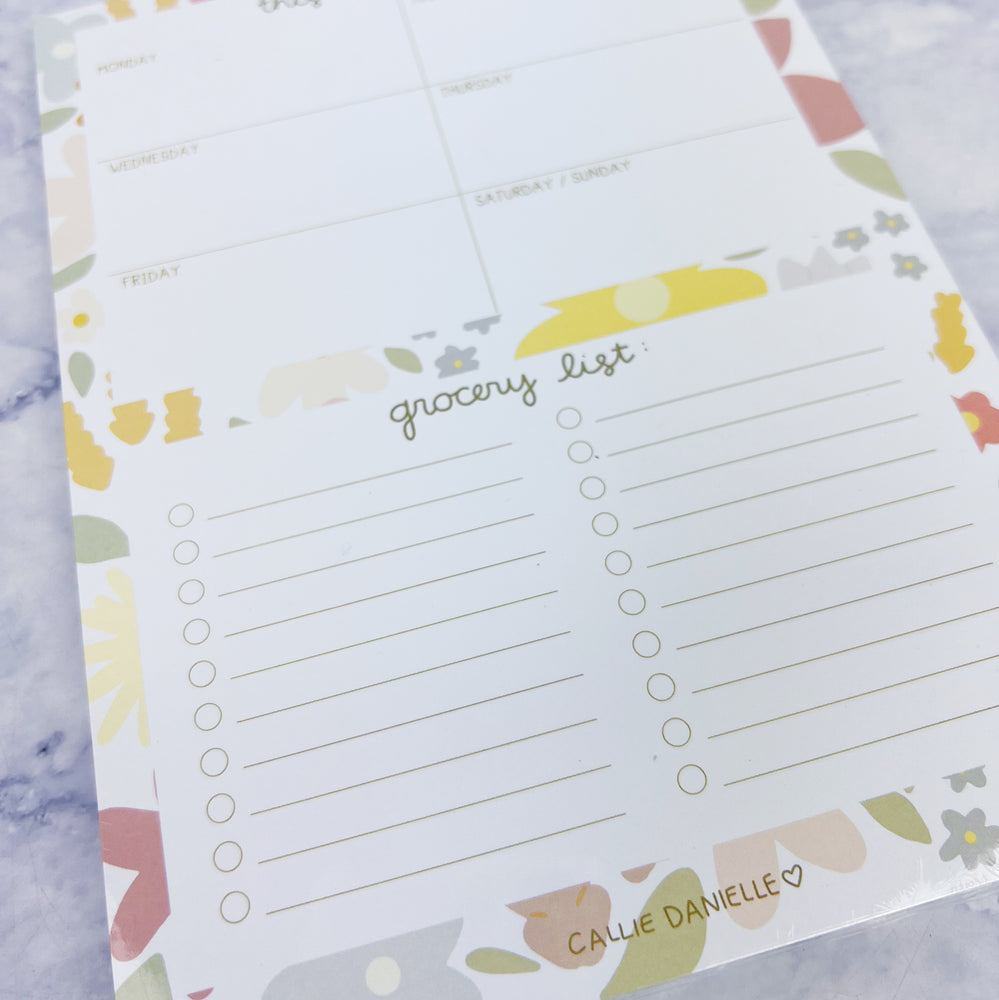 Market List & Meal Planner Notepad