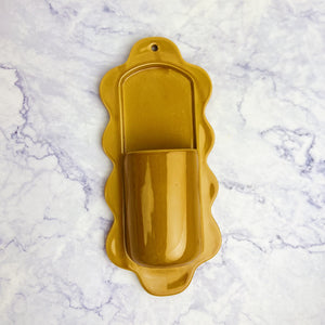 Scalloped Stoneware Wall Vase