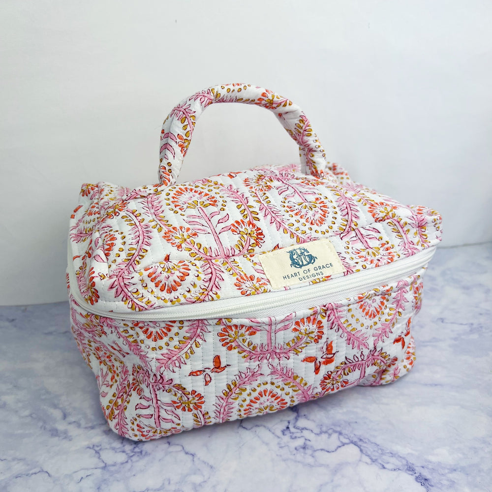 Dahlia Quilted Cosmetic Bag