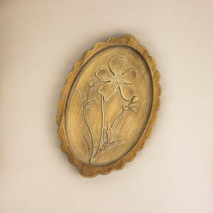 Scalloped Botanical Wooden Wall Decor