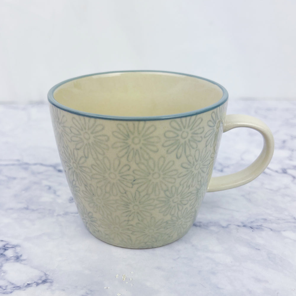 Floral Stoneware Mugs