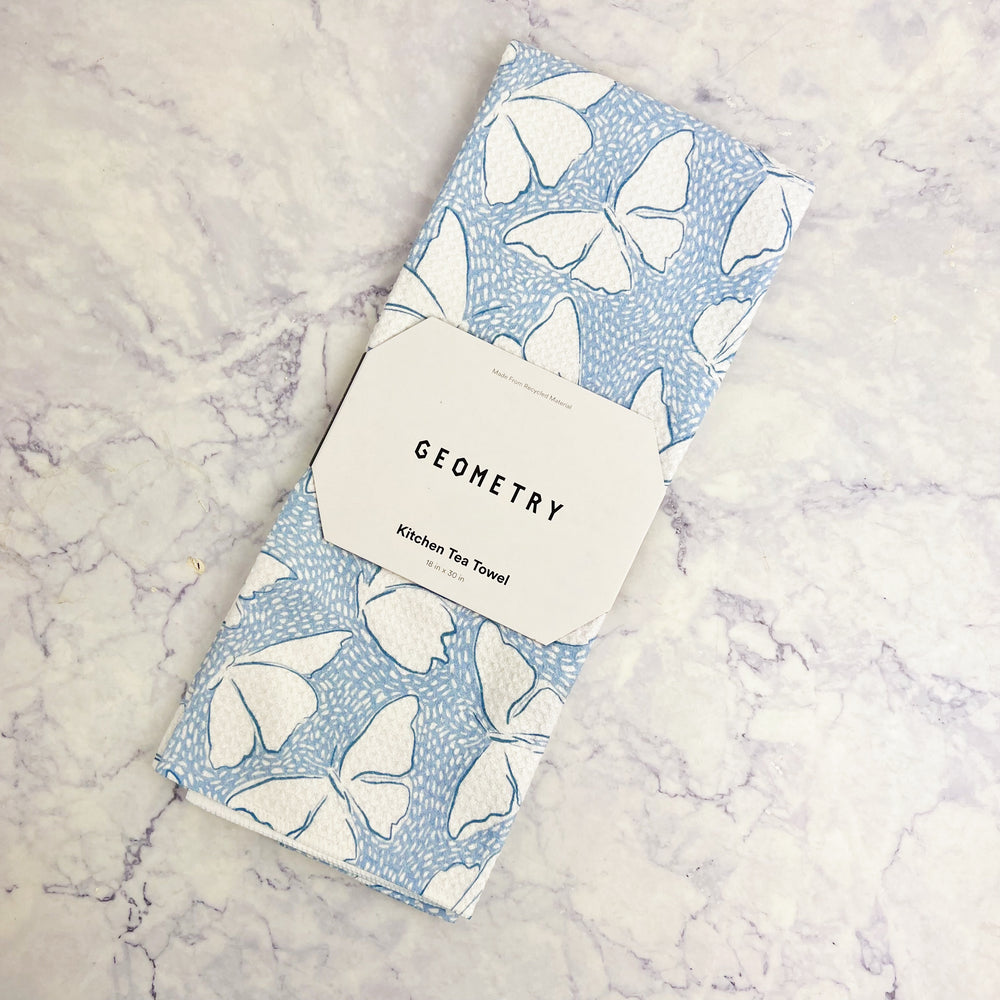 Fly Away Butterfly Recycled Tea Towel