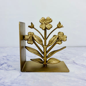 Cast Iron Flower Shaped Bookends